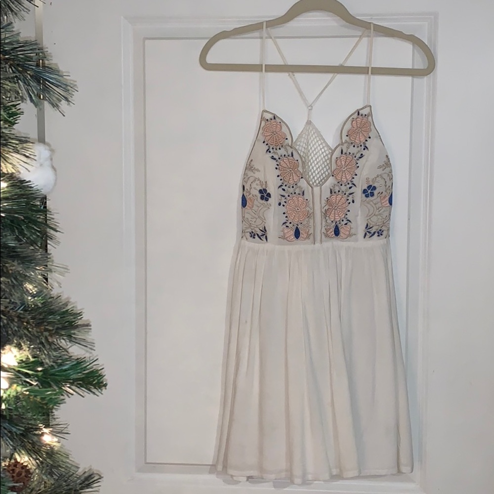 Embroidered Dress with Mesh Backing size S